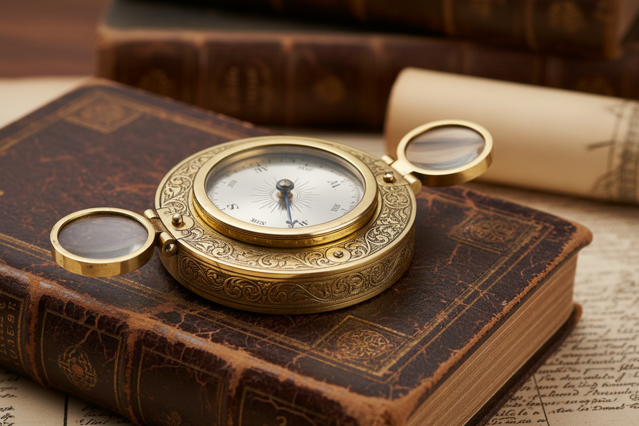 Restored Antique Brass Surveyor's Compass 1880s